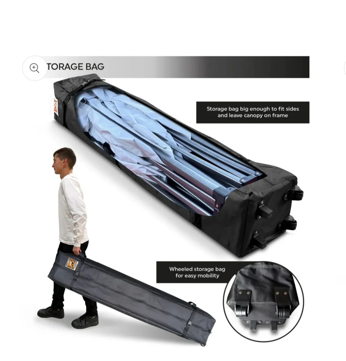 Gorilla Gazebo 3m x 3m Pop-Up Gazebo Red x4 sides - Image 3