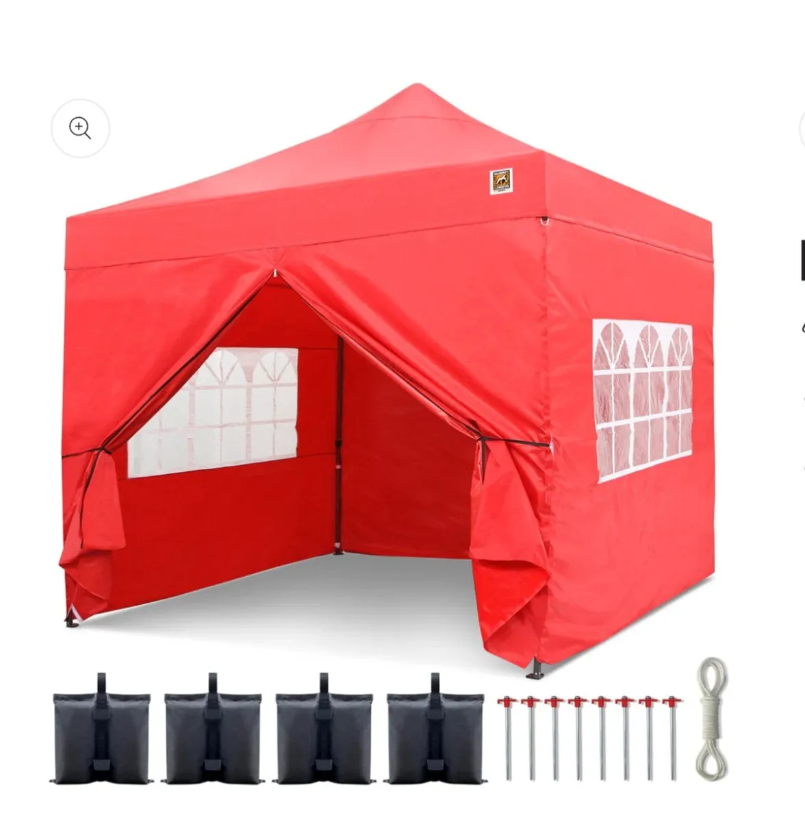 Gorilla Gazebo 3m x 3m Pop-Up Gazebo Red x4 sides - Image 4
