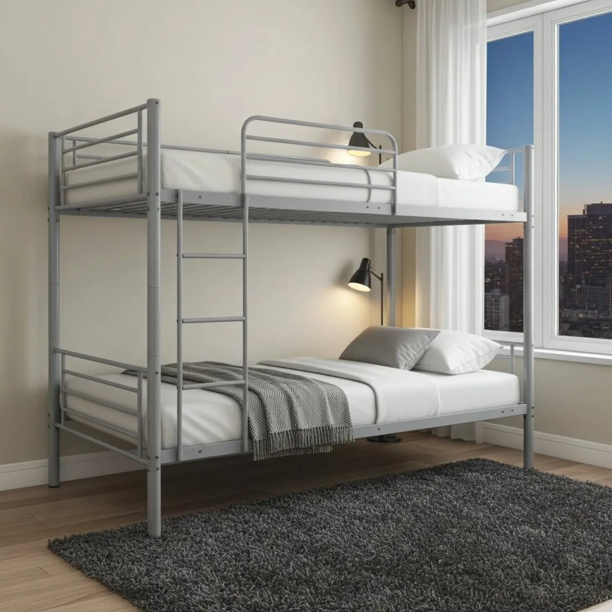 🔥🛏️ Metal Bunk Bed – White ⚠️ Limited Offer! - Image 1