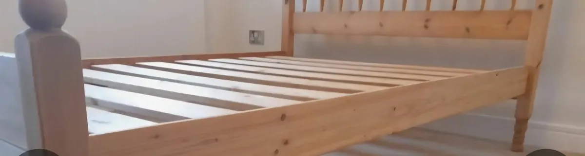 Soild pine double bed frame - Image 2