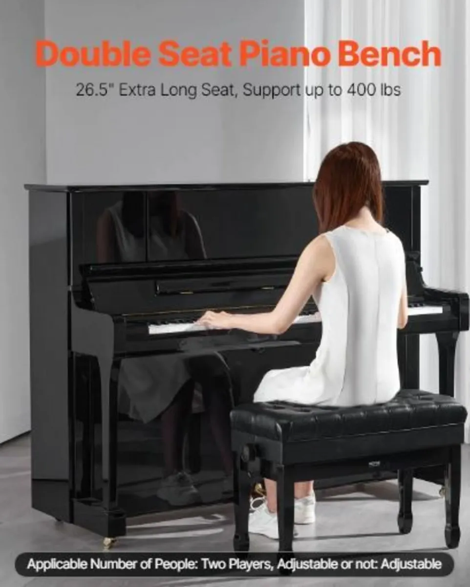 Adjustable Piano Keyboard Bench - Image 2