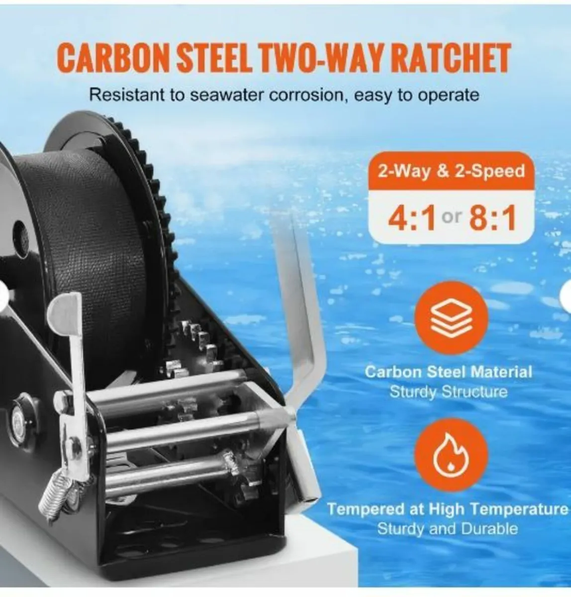 Hand Winch, 1587.6 kg Pulling Capacity - Image 2
