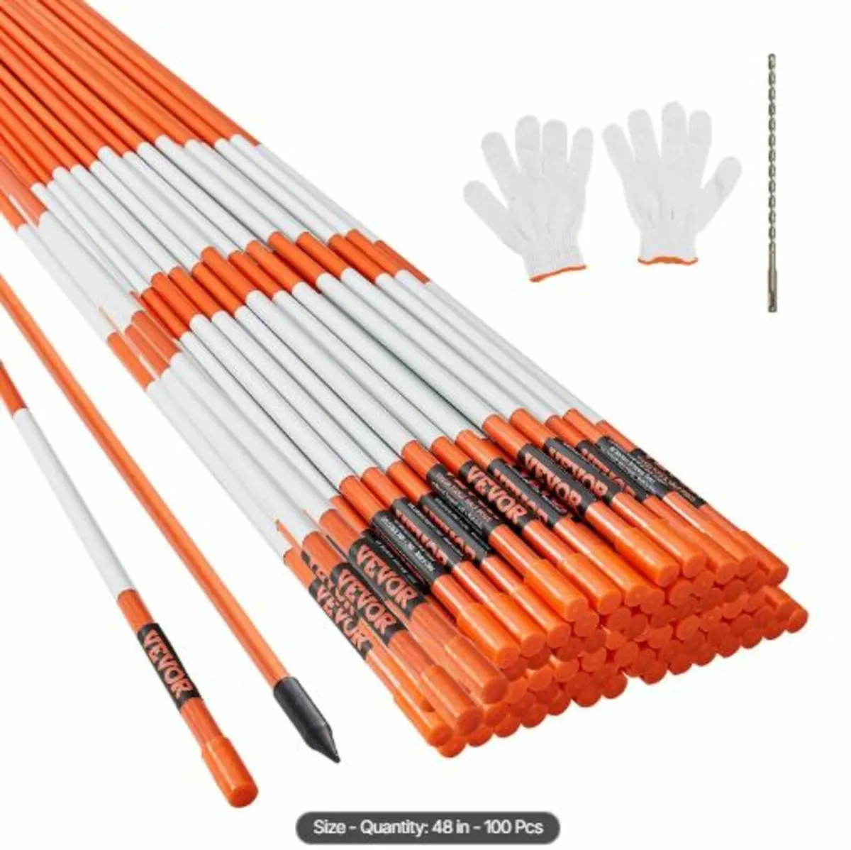 Driveway Markers, 100PCS 122 cm, 0.79 cm Diameter - Image 1