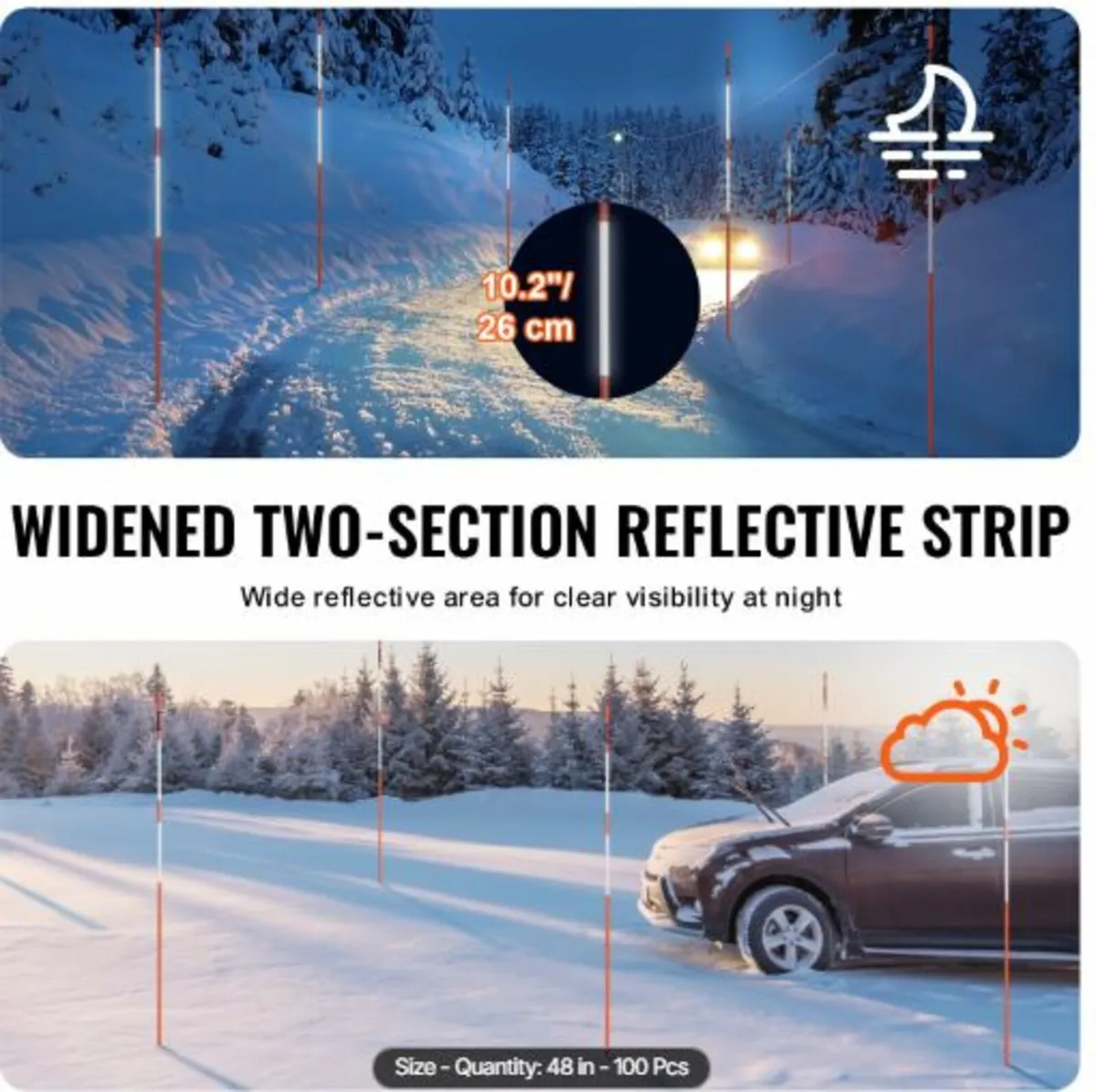 Driveway Markers, 100PCS 122 cm, 0.79 cm Diameter - Image 3