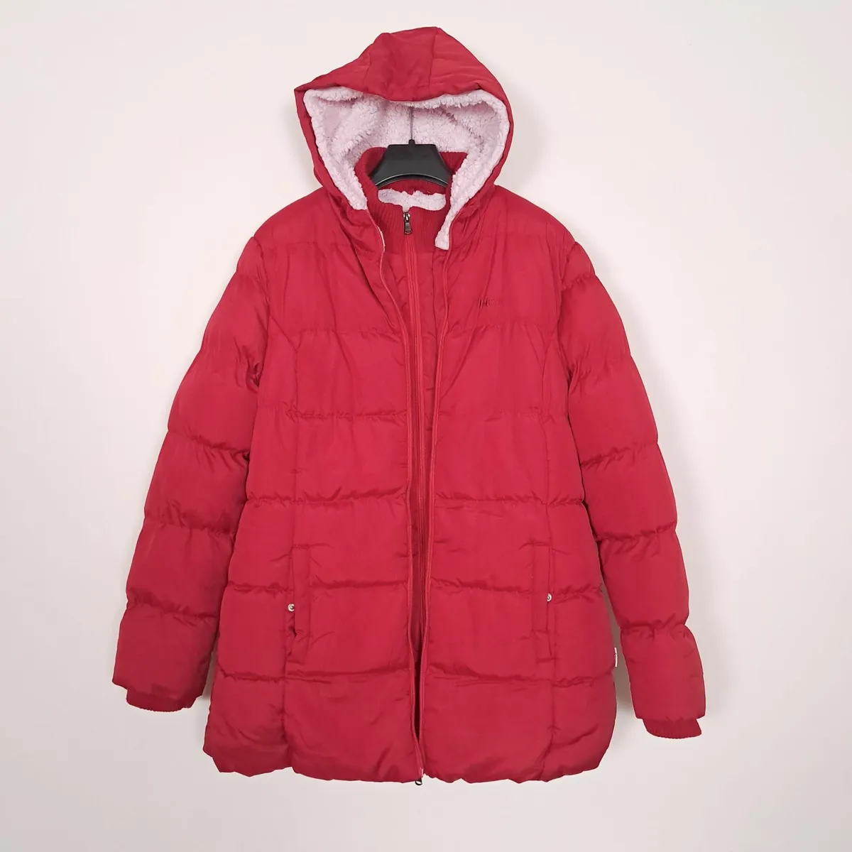 Lee Cooper Bright Red Hooded Puffer Coat 14UK/42EU - Image 1