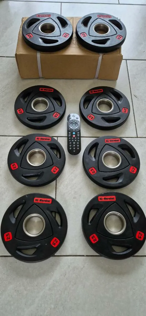 Brand new 8x2.5kilo Olympic weight plates - Image 1