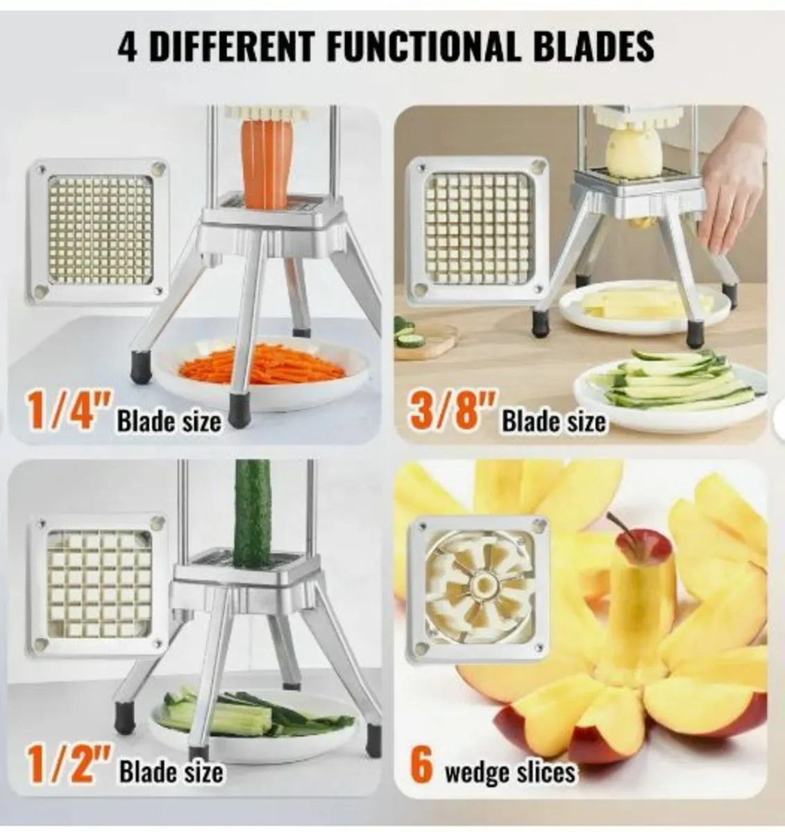 Commercial Chopper with 4 Replacement Blades - Image 3