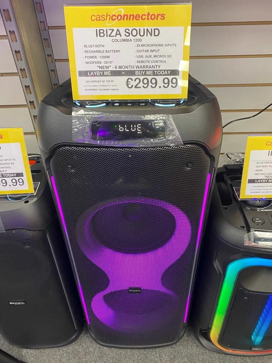 Ibiza Columbia 1200W BT Speaker Portable NEW - Image 3