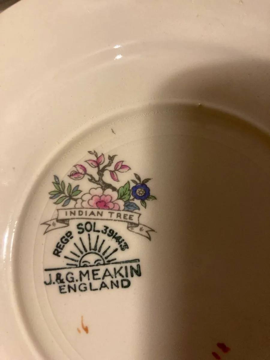 Vintage Indian tree design salad plates free post - Image 2