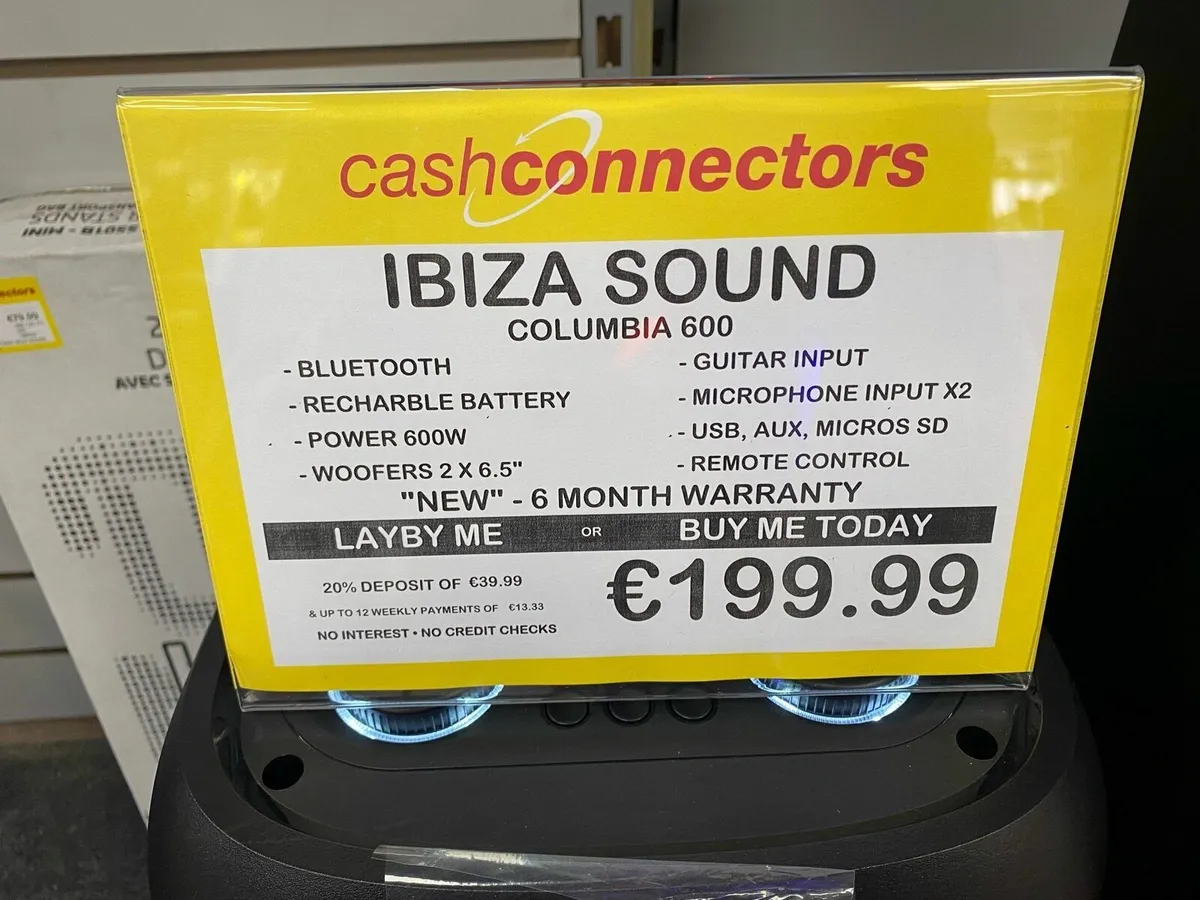 Ibiza Columba 600W Portable BT Boombox NEW - Image 2