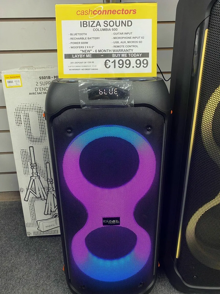 Ibiza Columba 600W Portable BT Boombox NEW - Image 1