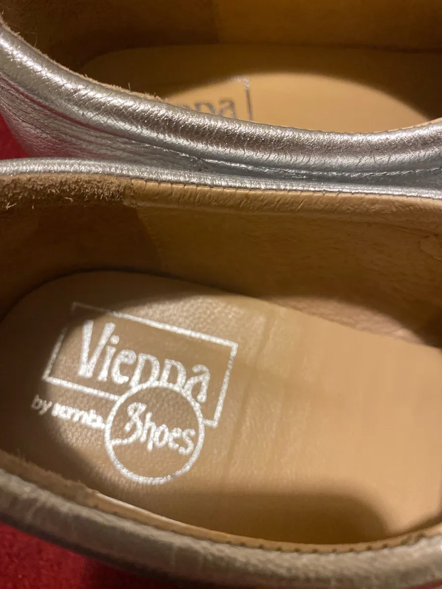 Leather silver wedges - Image 4