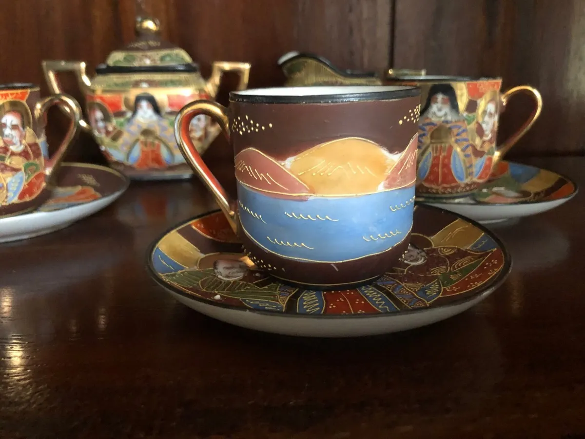 Japanese hand-painted  cups and accessories - Image 1