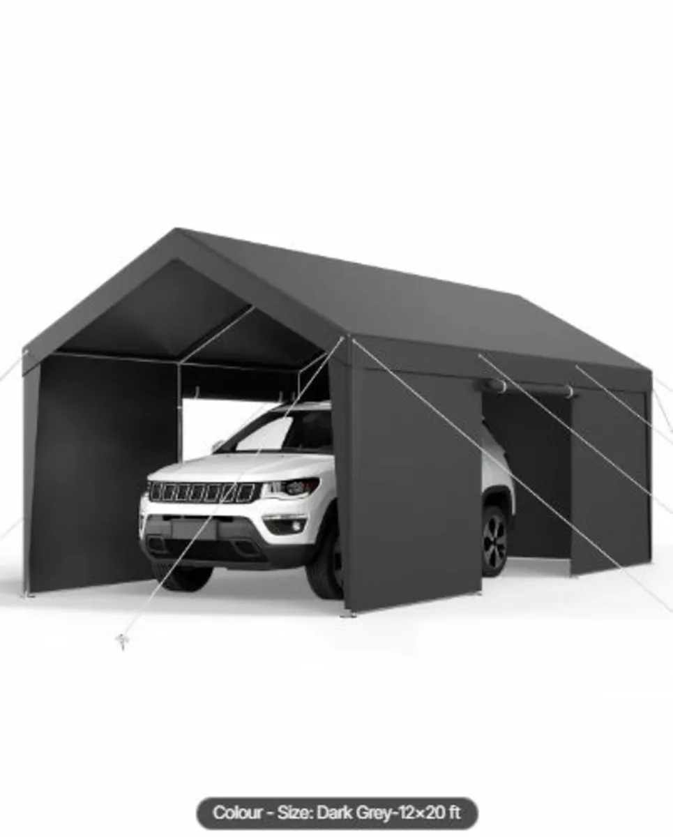Carport, 12 x 20 FT Outdoor Car Canopy, Potable - Image 1