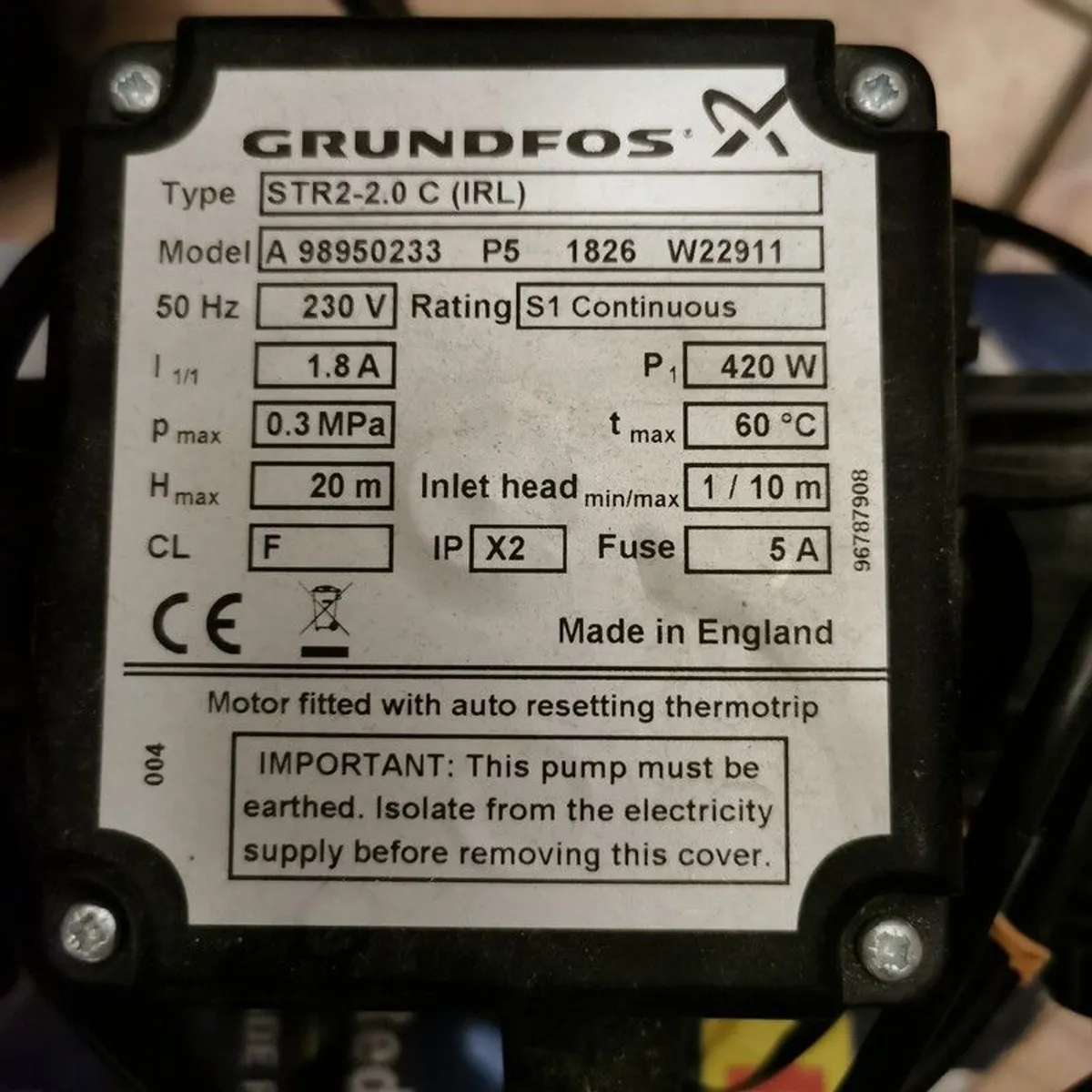 Grundfos water pump - Image 1