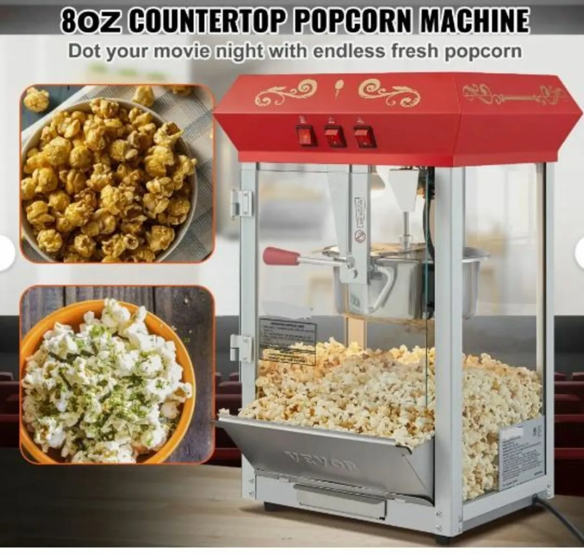 Popcorn Maker, 850W Popcorn Popper Machine - Image 2