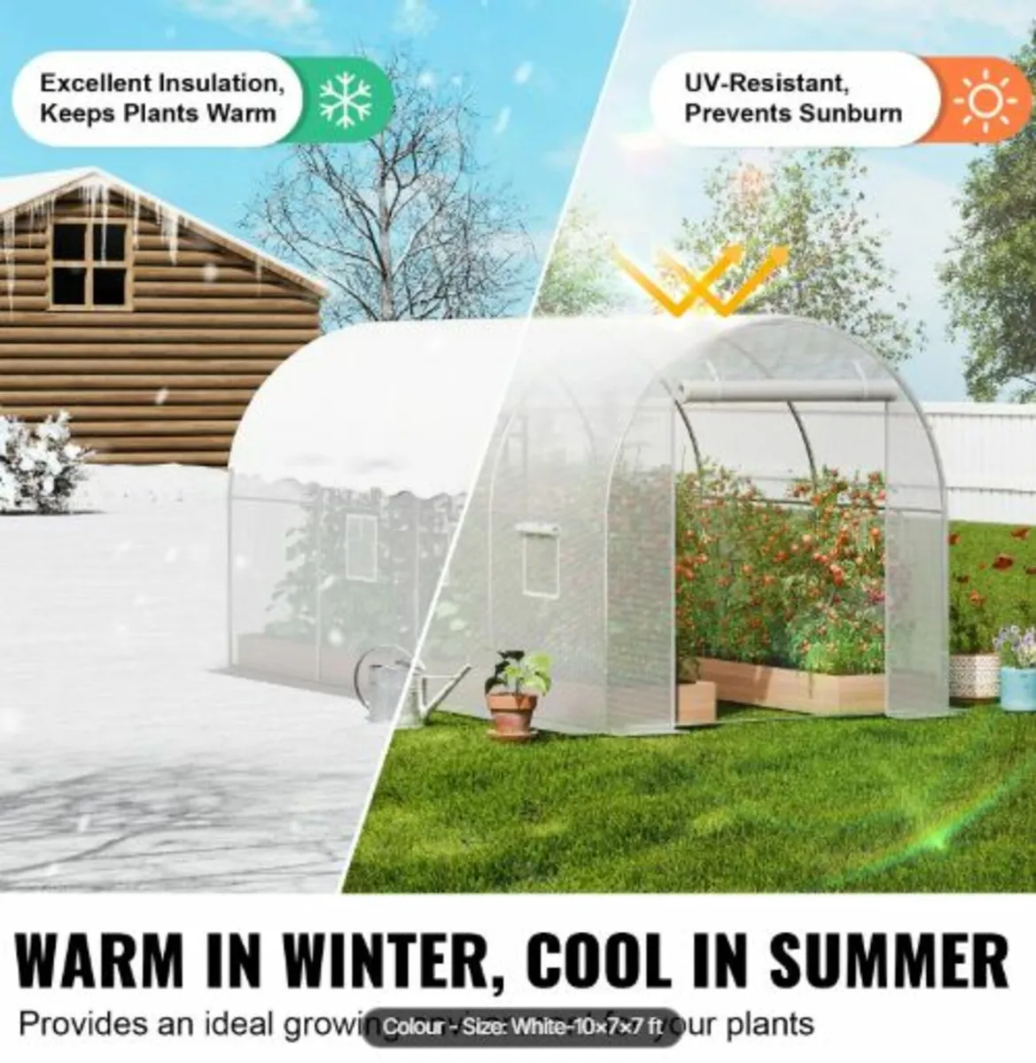 Walk-in Tunnel Greenhouse 2.9x2x1.9 m Galvanized - Image 3