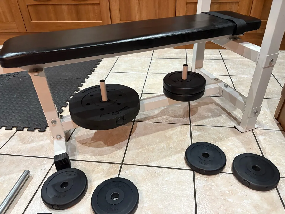 WEIGHT BENCH, WEIGHTS, MATS, BARBELL + DUMBBELLS! - Image 4