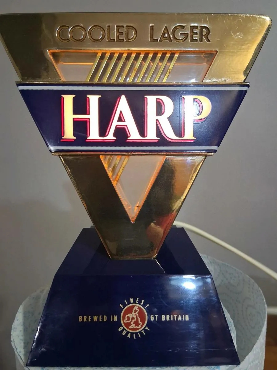 Vintage 1990s HARP LAGER Font Light - Image 1