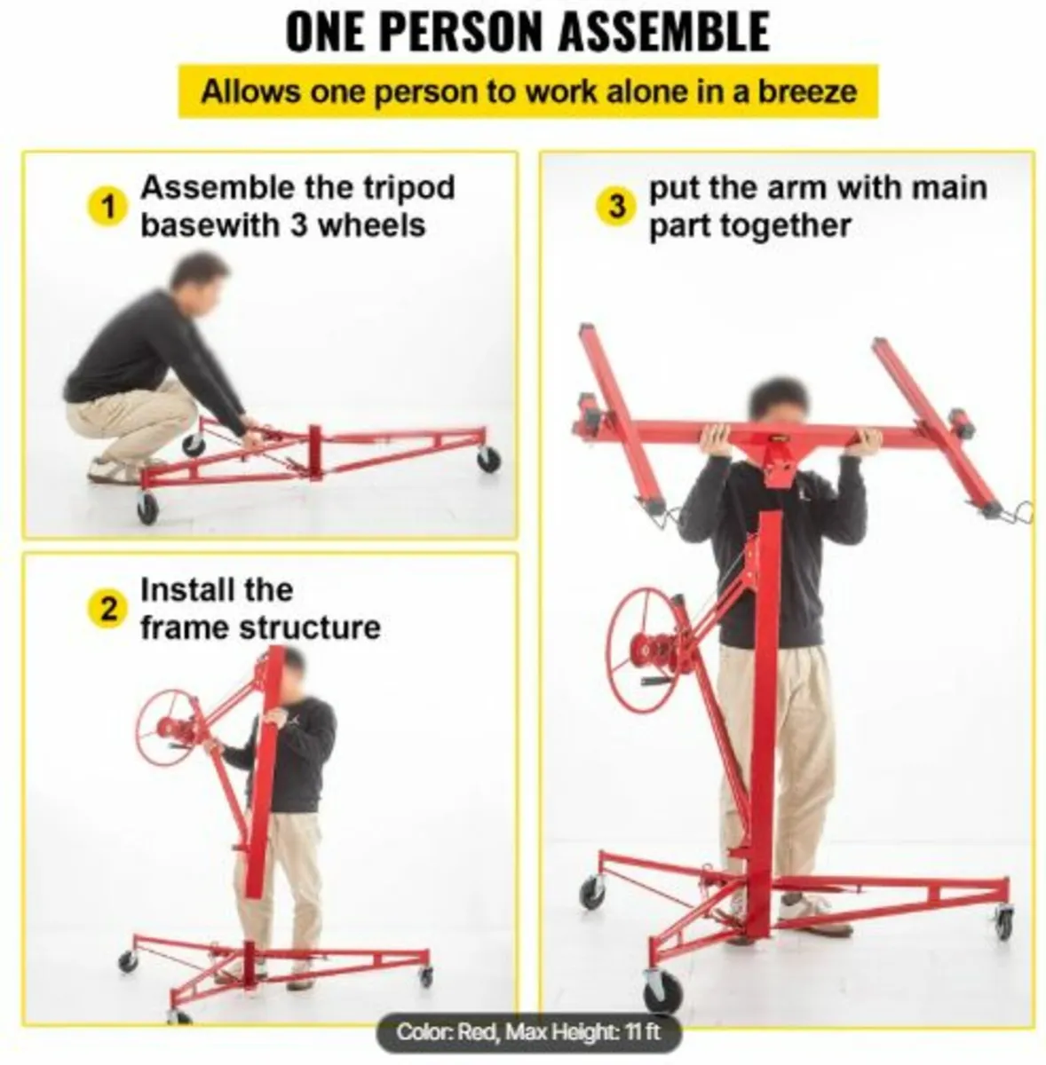 Drywall Rolling Lifter Panel, 335.3 cm Sheetrock - Image 2
