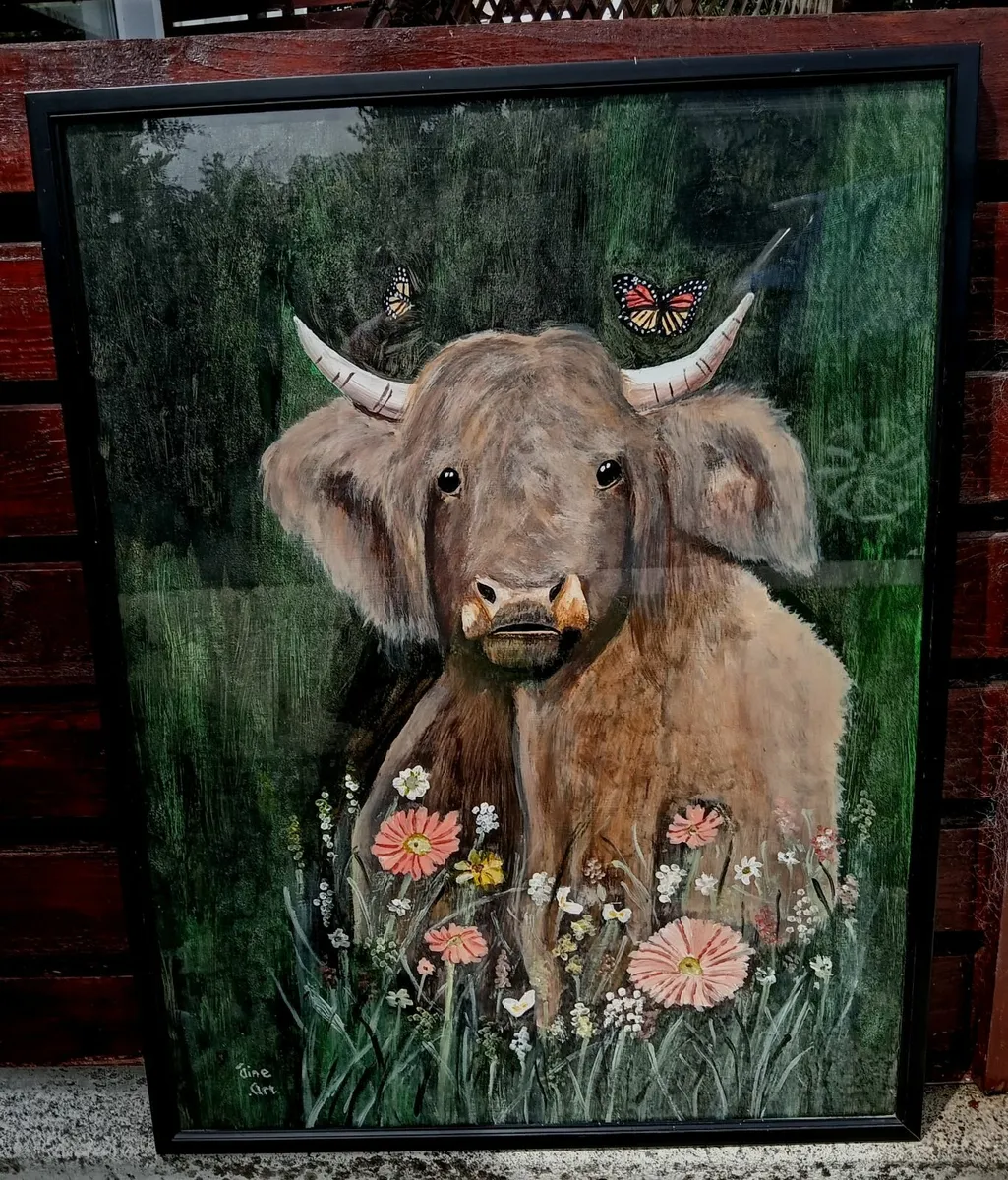 Original Painting  The Highland Cow  Half Price.