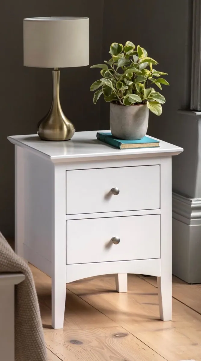 M&S Hastings White Bedside tables x 2 - Image 1