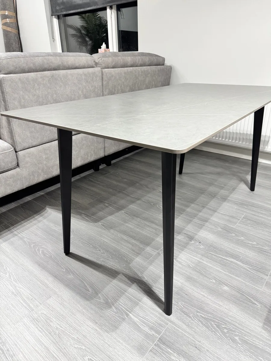 Rectangle Dining Table Ceramic Marble Effect New - Image 2