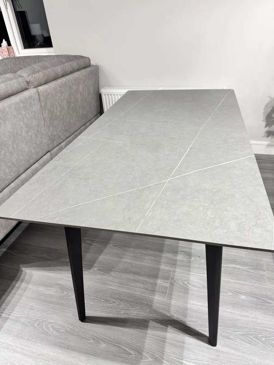 Rectangle Dining Table Ceramic Marble Effect New - Image 1