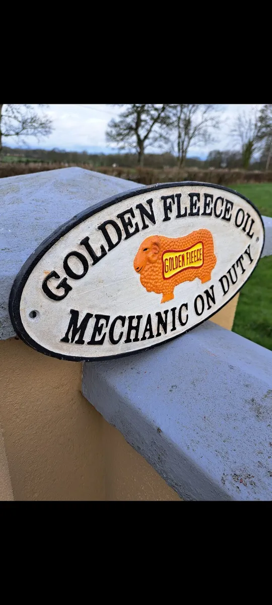 Large  mechanic  on duty cast iron sign