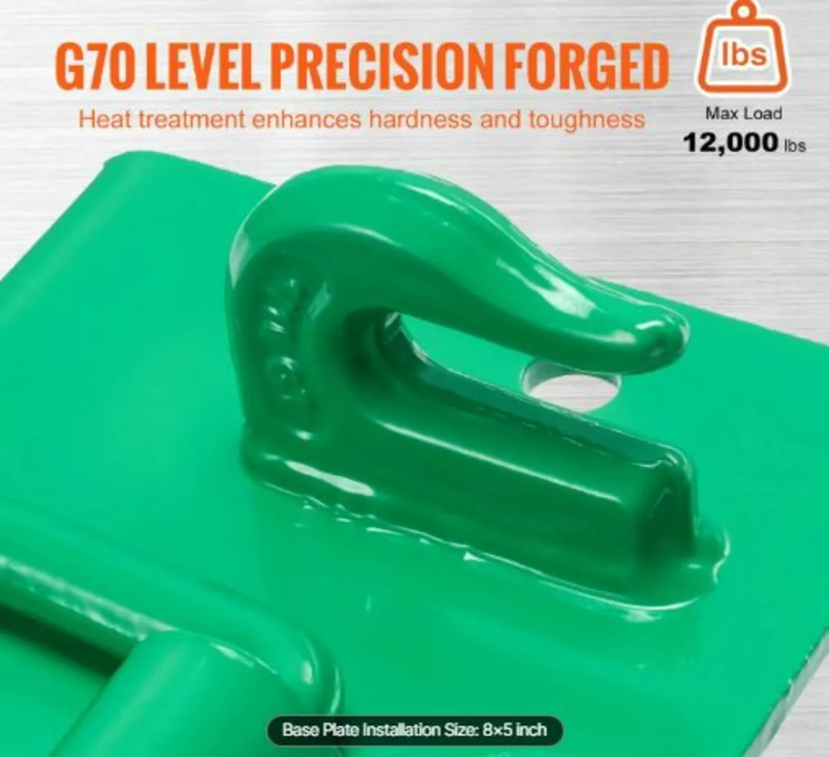 5/16"Tractor Bucket Hook with Tie Down Ring, Grade - Image 2