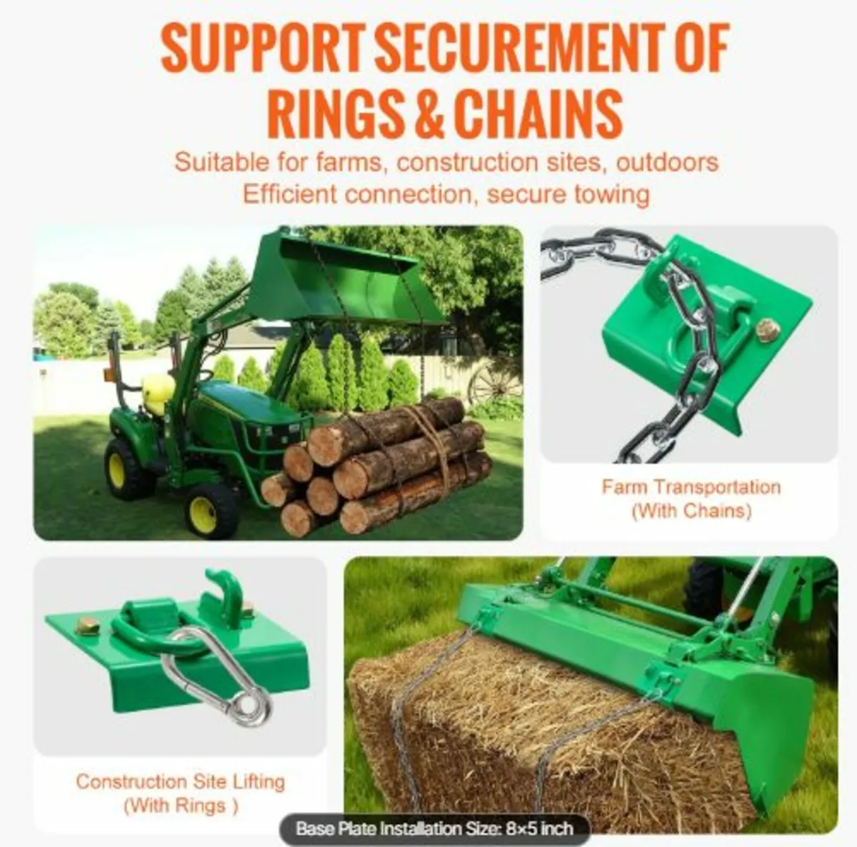 5/16"Tractor Bucket Hook with Tie Down Ring, Grade - Image 4