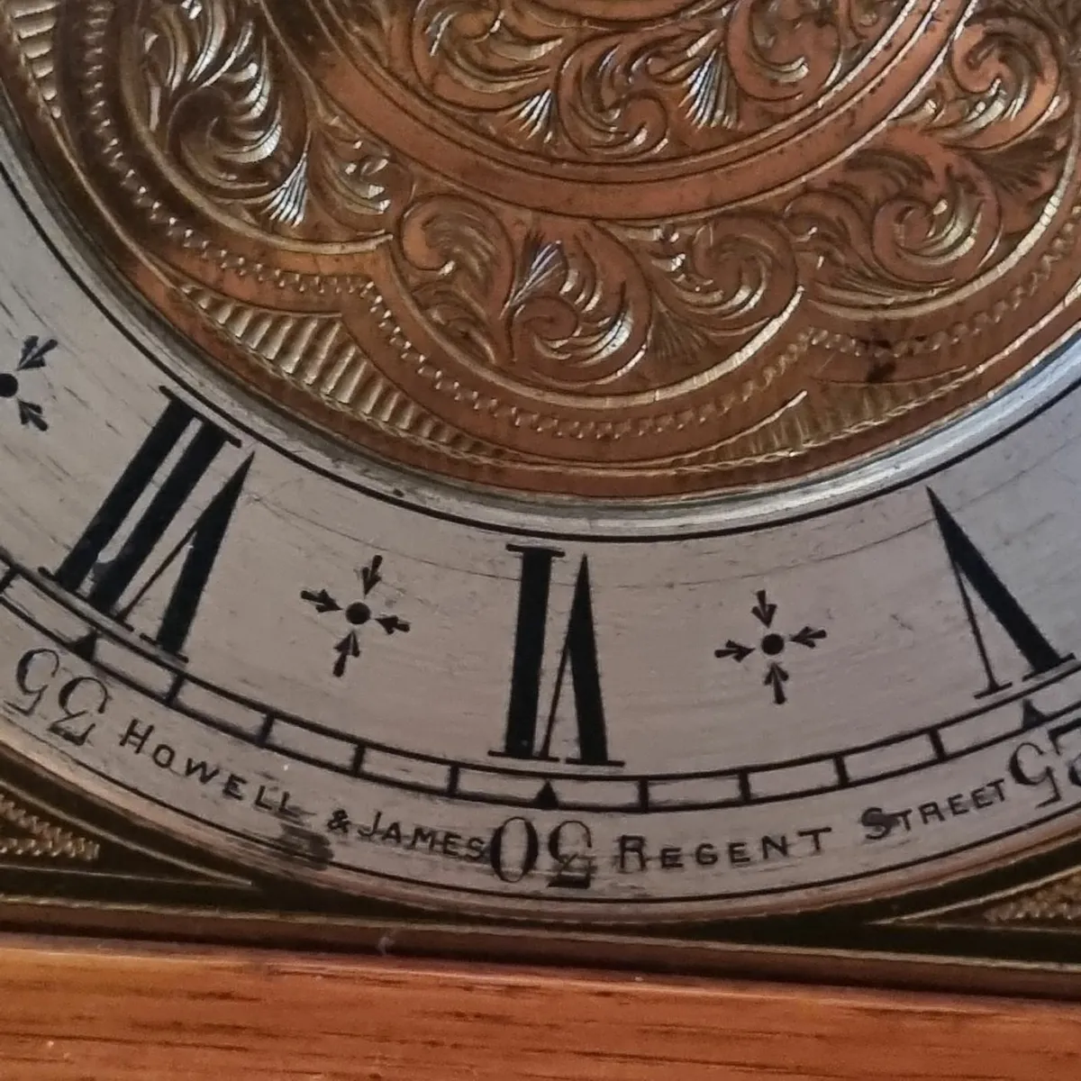 antique double fusee mantle clock howell and james - Image 2