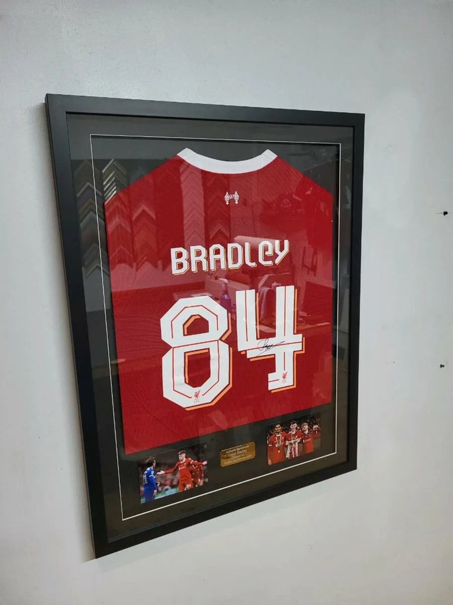 Conor Bradley Framed Signed Liverpool Shirts - Image 2