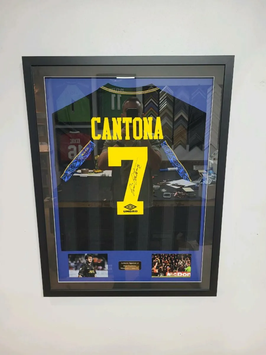 Eric Cantona Framed Signed Man Utd Shirts - Image 1