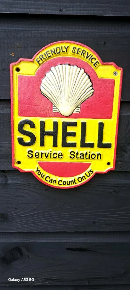 Shell cast iron sign - Image 1