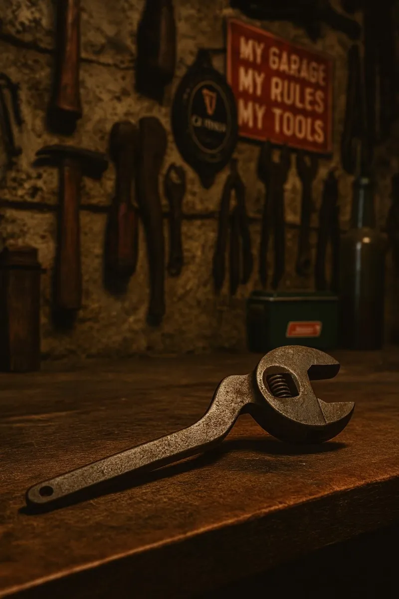 antique vintage TOOLS CRANKING WRENCH garage pub - Image 2