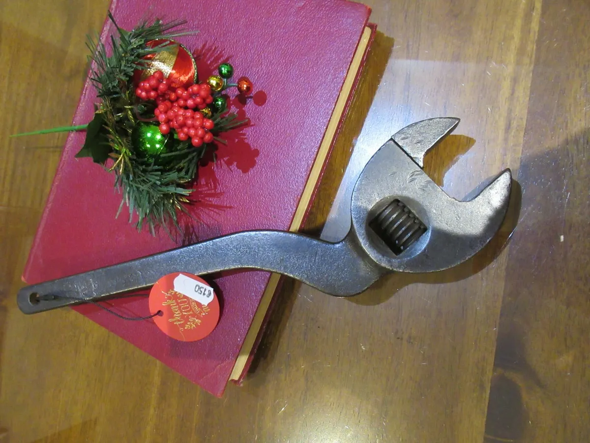 antique vintage TOOLS CRANKING WRENCH garage pub - Image 1