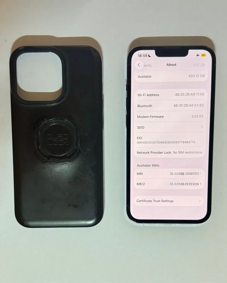 iPhone 13 Pro - 512GB - Silver - Mint - Sim free - Quad Lock Case - Image 3