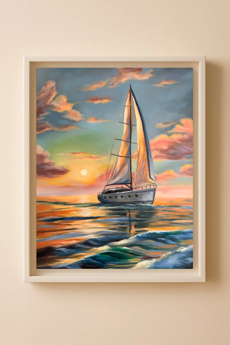 Original oil painting seaside - Image 2