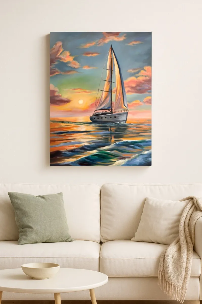 Original oil painting seaside - Image 1