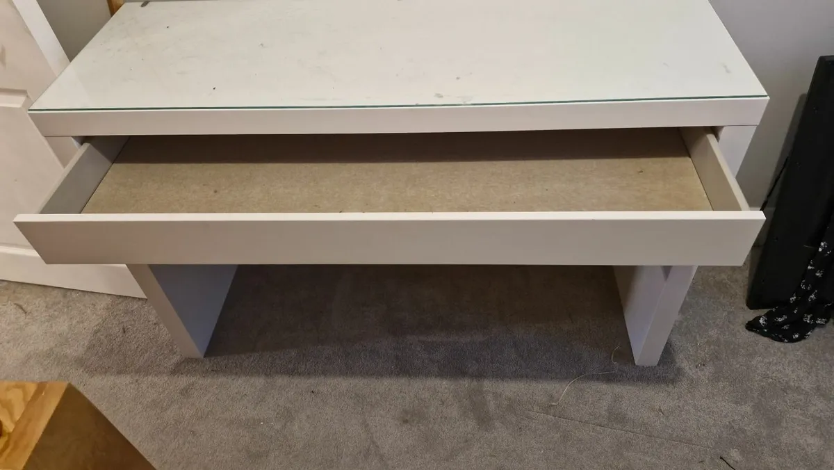 White dressing table with drawer - Image 2