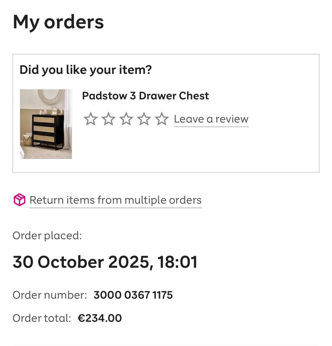 Black & Rattan chest of drawers - Image 2