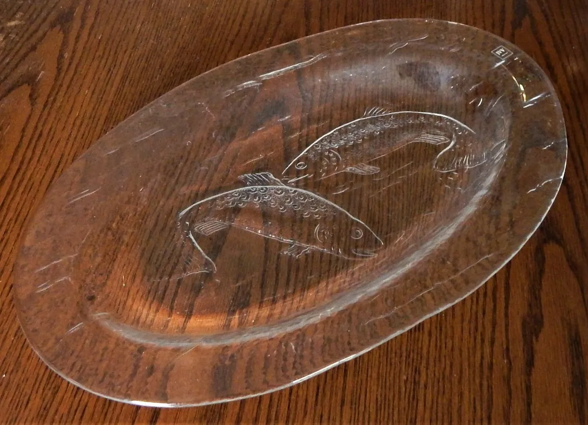 Italian Handmade IVV Glass Fish Platter - Image 4