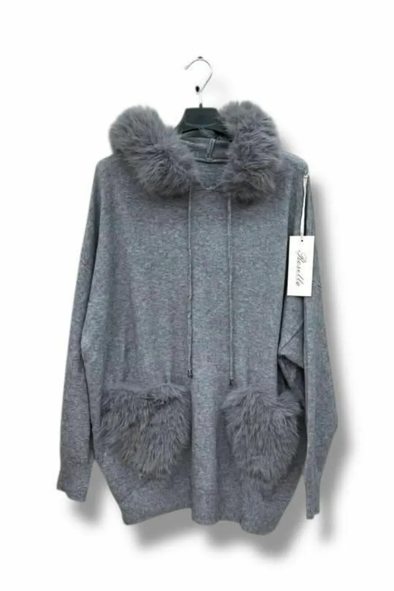 Fur trimmed jumpers one sz fits 14/18.....35e - Image 2