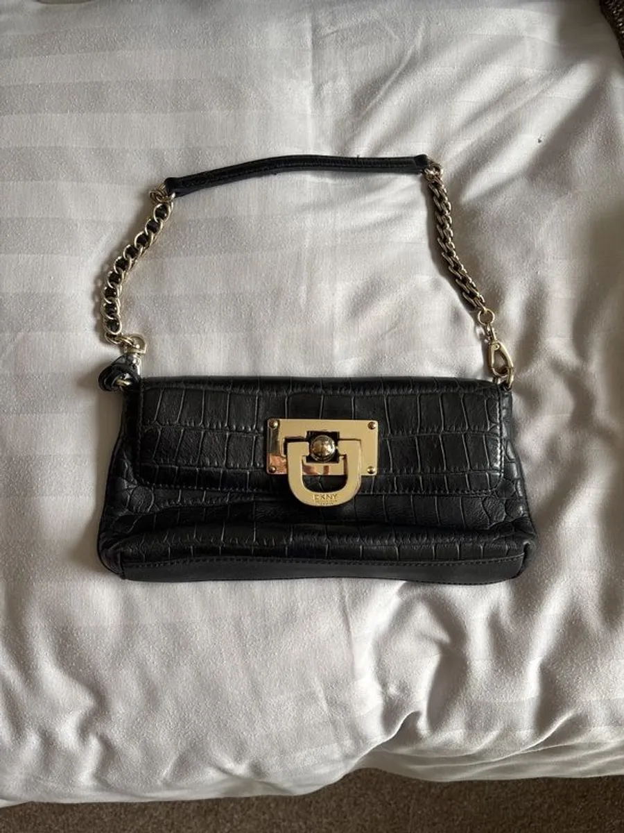 DKNY small black and gold evening bag - Image 1