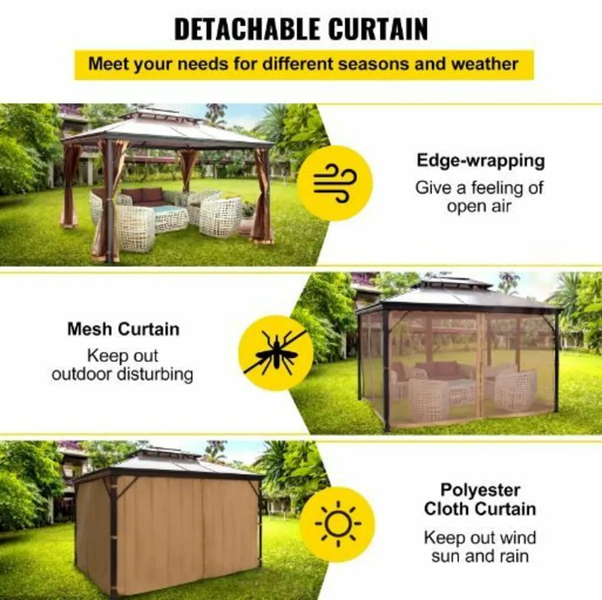 Patio Gazebo 10x10ft Hardtop Gazebo - Image 3