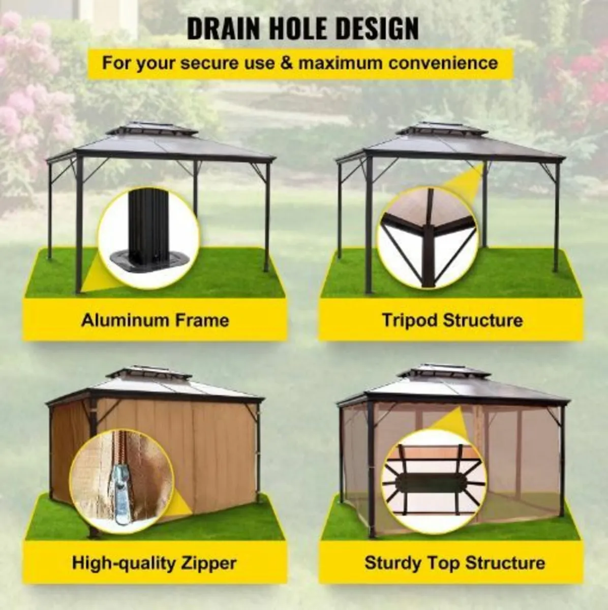 Patio Gazebo 10x10ft Hardtop Gazebo - Image 4