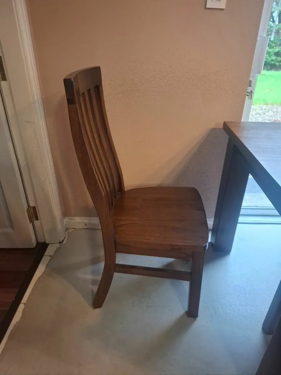 8-Seater Mahogany Solid Wood Dining Table & Chairs - Image 3