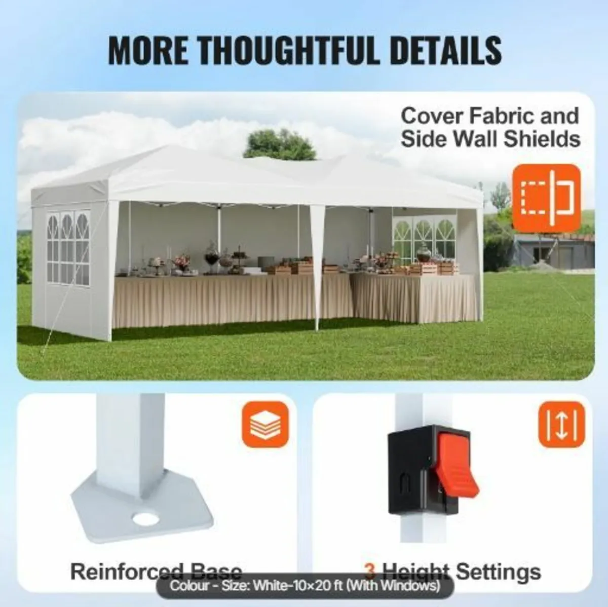 Pop Up Canopy, 5.9 x 2.96 m Instant - Image 4