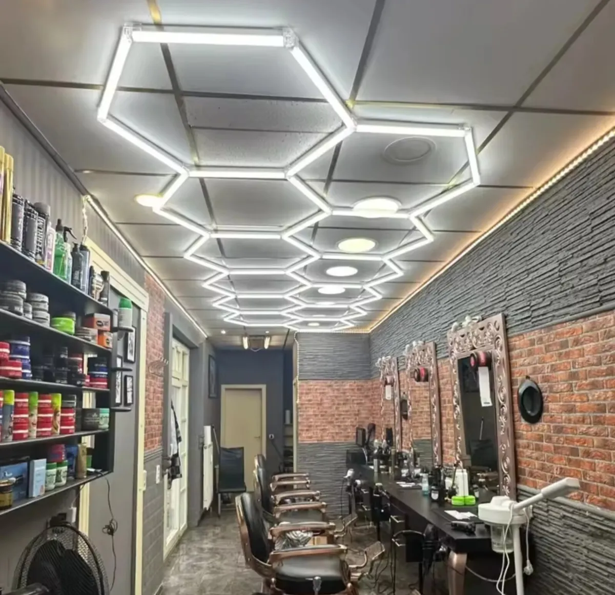 HEXAGON LED LIGHTS & FRAME  CAR GARAGE WORKSHOP - Image 4